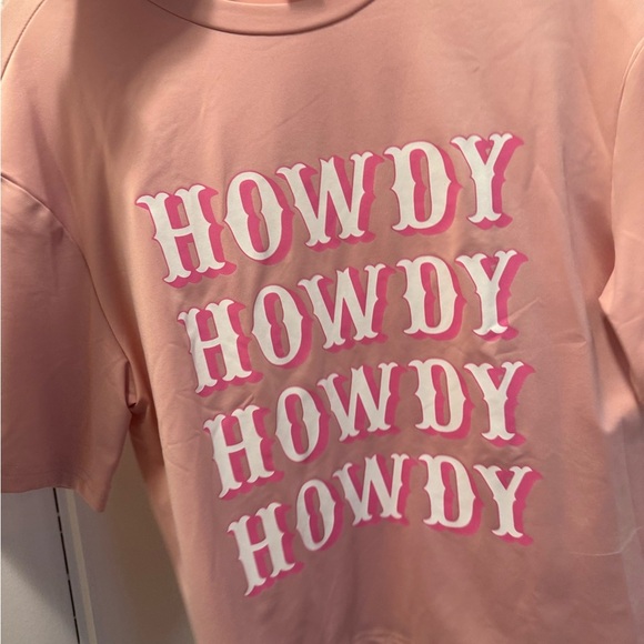 Women’s Medium “Howdy” Crop Top Pink 'Howdy' Graphic T-Shirt - Picture 5 of 7
